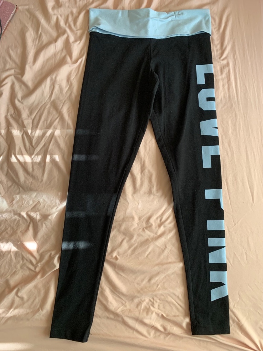 New! Victoria’s Secret PINK Active Cotton Mid Rise Foldover Leggings